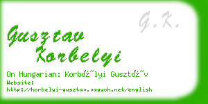 gusztav korbelyi business card